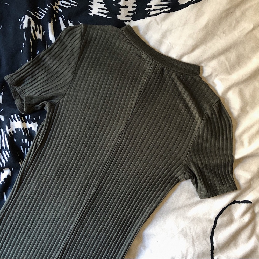 Iris Green Ribbed Bodycon Dress - Picture 5 of 7